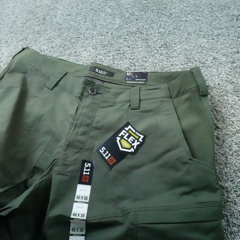 NEW 5.11 Tactical Pants Mens 40X30 TDU Green Apex Flex Tac Cargo Utility Stretch